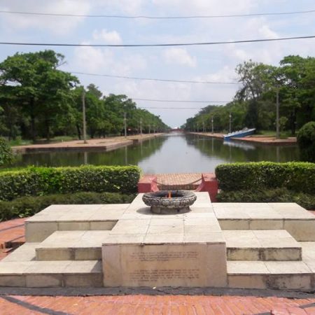 Peace flame in birthplace of Lord Buddha in Lumbini, Nepal