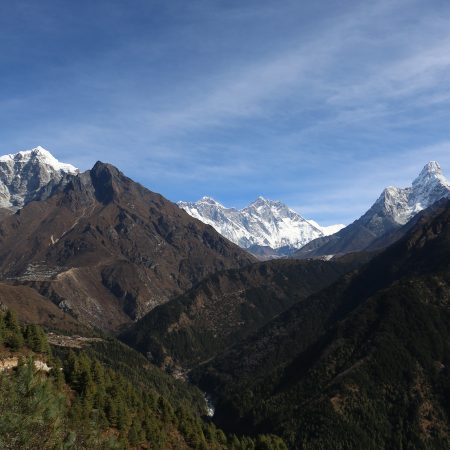 View of Tyangboche, Amadablam, Nuptse & Everest